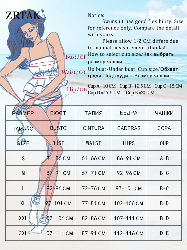 Zrtak Push Up Bikinis Sexy Swimsuit Women Bikini Beachwear Solid Bathing Suit Bandage Swimwear Thongs Bikini Sets Folds